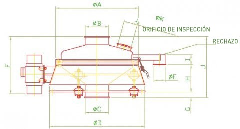 Tamiz vibrador dimensiones