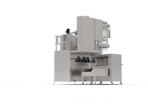 Ensacheuse hygiénique automatique Palamatic HBM1030 pour le conditionnement de poudres et produits sensibles en sacs préformés de 5 à 25 kg. Machine de remplissage et de soudure à haute cadence, adaptée aux industries agroalimentaire, chimique et pharmaceutique. Conception nettoyable NEP/CIP conforme aux normes BRC, IFS et EHEDG. 
