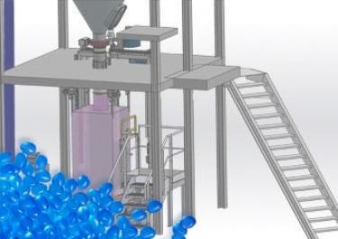 Big bag filling under silo Premix compound packing