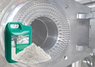 Réduction granulométrique de détergent Conditionnement de désinfectant