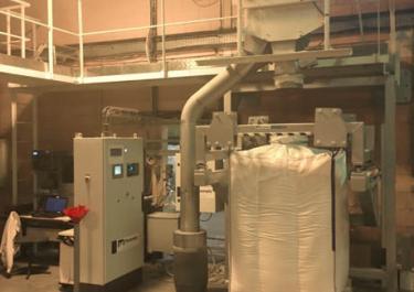 remplissage big bag table élévatrice agroalimentaire