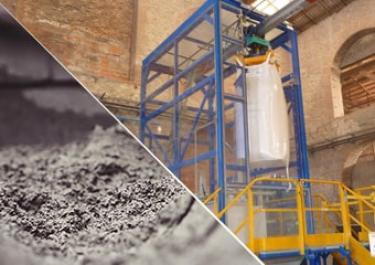 Vaciado de big bags de cemento Vaciado de big bags de cemento