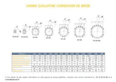 plano de válvula de guillotina de conexión con brida