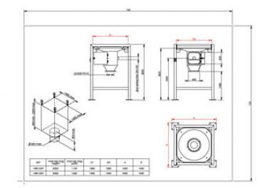 plano de la estación de llenado de súper sacos y bolsas - estructura base 