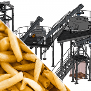 Producción de patatas fritas congeladas