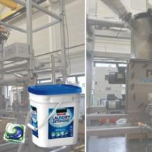 Bulk solids supply to a manufacturing tank Incorporation of detergent products