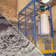 Vaciado de big bags de cemento Vaciado de big bags de cemento