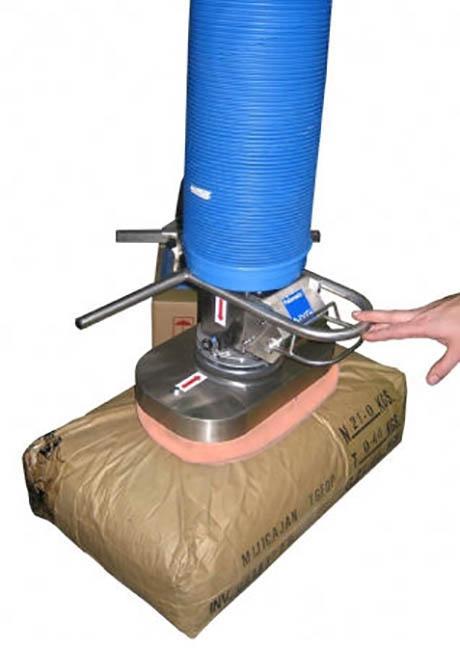 Poignée de levage sac par aspiration pour alimentation dessacheuse